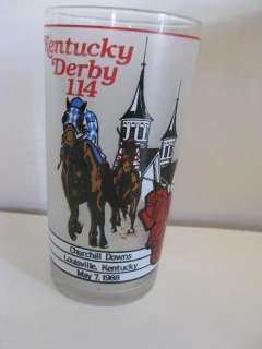 Kentucky Derby Racing Drink Mint Julep Glass 1988 EXC  