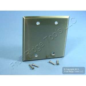 Cooper ANTIMICROBIAL 2 Gang Stainless Steel Blank Cover Wallplate Box 