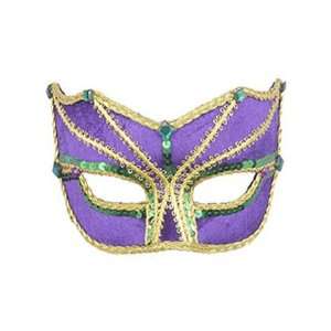   Gold Half Mask Mardi Gras Carnival Costume Accessory 