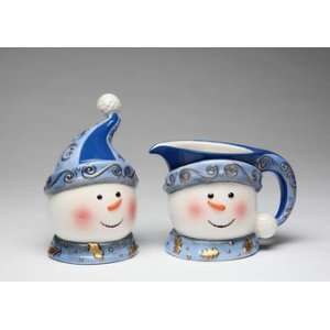   Porcelain Christmas Gifts Collectible   Snowman Sugar and Creamer Set