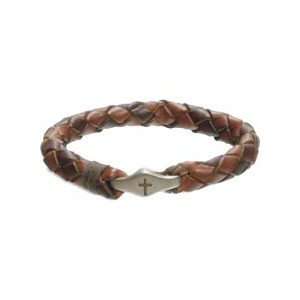  Bracelet Braided Leather Metal Cross Connector Everything 