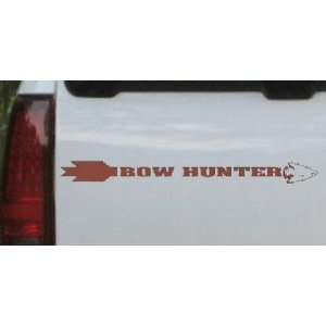 Brown 10in X 0.9in    Bow Hunter Hunting And Fishing Car Window Wall 