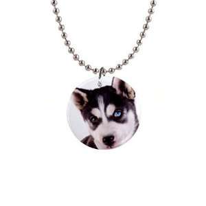    Siberian Husky Puppy Dog 16 Button Necklace B0630 