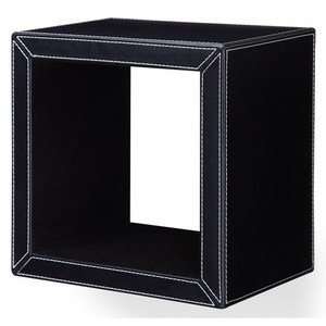  Leather Wall Shelf (Black) (15H x 15W x 12.5D) Furniture & Decor