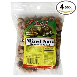 Sadaf Mixed Nuts, Roasted and Salted, 10 Ounce Packages (Pack of 4 