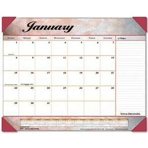  Monthly desk pad calendar with marbleized top and bottom 