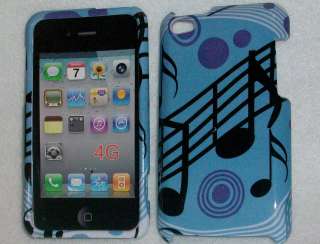 IPOD Apple TOUCH 4G 4 Case Skin Cover Blue Music Notes Note 2 Piece 