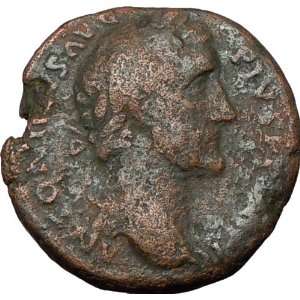 Antoninus Pius 155AD Rome Authentic Ancient Roman Coin PAX Peace 