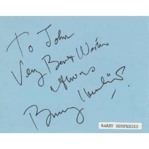  Elaine Paige & Barry Humphries Signed Album Page Jsa 
