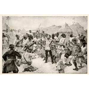  1890 Wood Engraving Labore Rebellion Emin Pasha Relief 