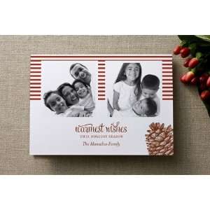   Stripes and Pine Holiday Photo Cards by Oscar+Emma