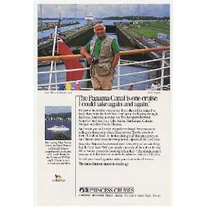 1987 Gavin MacLeod Panama Canal Photo Princess Cruise Print Ad (24708)