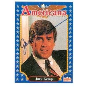 Jack Kemp Autographed Trading Card Americana  Sports 