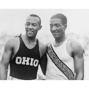 1936 photo Jesse Owens with Ralph Metcalfe at track and 