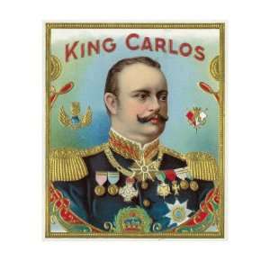  King Carlos Brand Cigar Outer Box Label, King Juan Carlos 