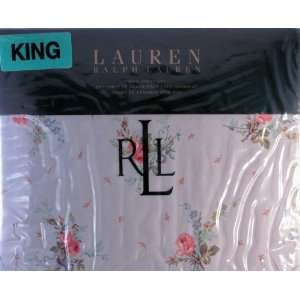  Lauren Ralph Lauren King Sheet Set Blue Pink Floral