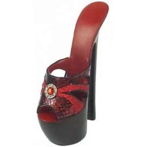  Snake Pattern Red Shoe for Brush or Pen Holder Office 