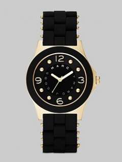 Marc by Marc Jacobs   Pelly Silicon Watch/Black & Gold