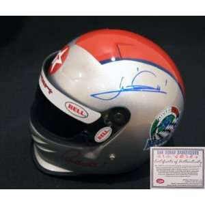 Mario Andretti Hand Signed Mini Racing Helmet   Sports Memorabilia