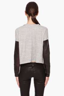 Elizabeth And James Leather Sleeve Mitch Blouse for women  