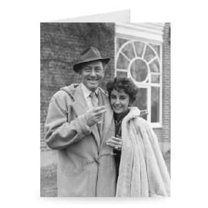 Michael Wilding and Elizabeth Taylor   Greeting Card (Pack of 2)   7x5 