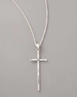 Bamboo Cross Pendant Necklace