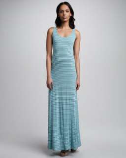 Striped Maxi Dress, Aqua/Arcadia