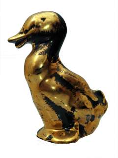 ellis antique stangl pottery 3250a granada gold standng duck figurine