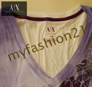 NWT Armani Exchange A/X AX WOMEN V Neck Knit Layers Flower Floral 