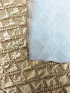 Pre Quilted Fabric Poly Material Diamond TAN Yardage  