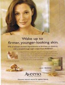 2008 Aveeno Positively Ageless Face Cream Magazine Ad  