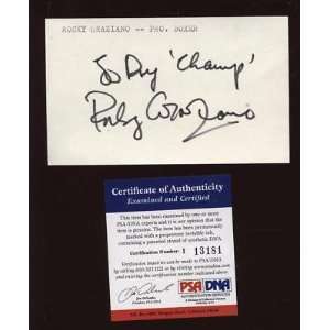 Rocky Graziano Signed Index Card PSA/DNA   MLB Cut Signatures