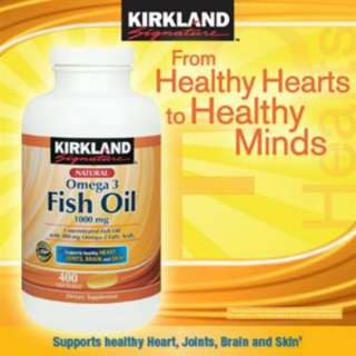 Kirkland Signature Omega 3 Fish Oil 1000 mg 400 ct softgels  