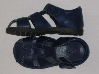   Shark Cove boys size 8 navy blue fisherman leather sandals  