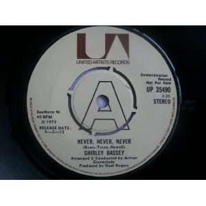    SHIRLEY BASSEY Never Never Never 7 45 demo Shirley Bassey Music