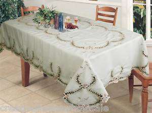 Embroidered Floral Cutwork Tablecloth 70x104 +12 NPK  