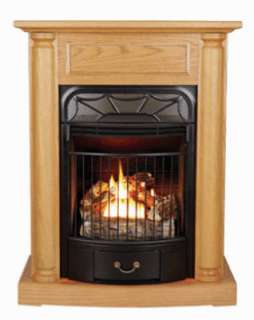Windsor Wood Freestanding Vent Free Dual Fuel Gas Fireplace 20,000 BTU 