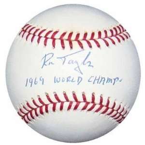  Ron Taylor Autographed Ball   with 1969 WORLD CHAMPS 