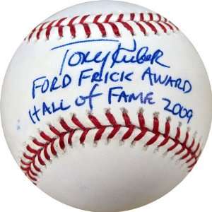 Tony Kubek Signed Ball   with Ford Frick Award Hall of Fame 2009 