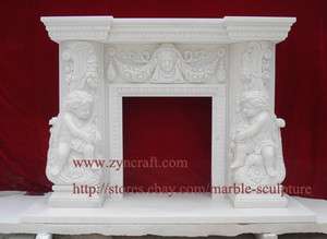   Mantel surround angel and crape customize baby sculpture statue  