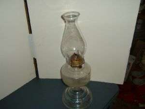 VINTAGE GLASS OIL/KEROSENE LAMP  