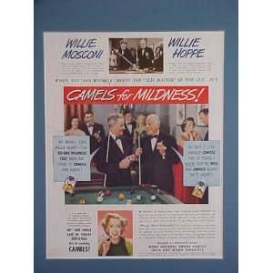 Willie Mosconi & Willie Hoppe Billiard Champions 1948 Camel Cigarettes 