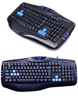   Multimedia Ergonomic Professional Usb Gaming Keyboard Blue LED  