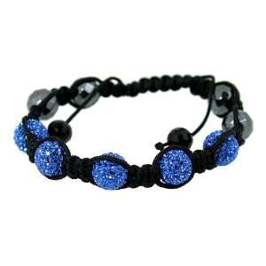  Ice, Buddist Beads Hiphop, Blue Cz Disco Balls & Black Beads Jewelry