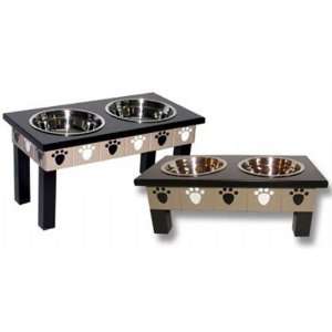   Raised Dog Feeder Stands with Stainless Steel Bowls