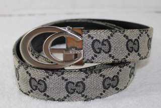 Gucci Monogram Belt Made in Italy size 39 to 43 gray NICE  