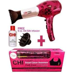  Chi Limited Edition Pink lace Ionic Infrared Hair Dryer 