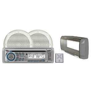  Dual 100W Marine CD Receiver with Two 6 1/2 Dual Cone Speakers 