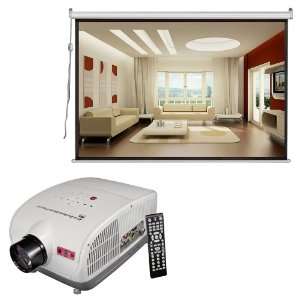  60  100 1080p HD 43/169 Video Projector w/ DVD Media Player 