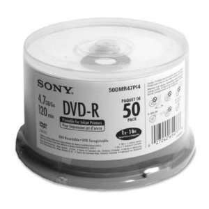  DVD R Disk, 16x, 4.7GB, Inkjet Printable, 50/PK   DVD R 